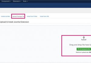 5 - Andare su Estensioni -> Gestione -> Installa ed eseguire l'upload del pacchetto scaricato